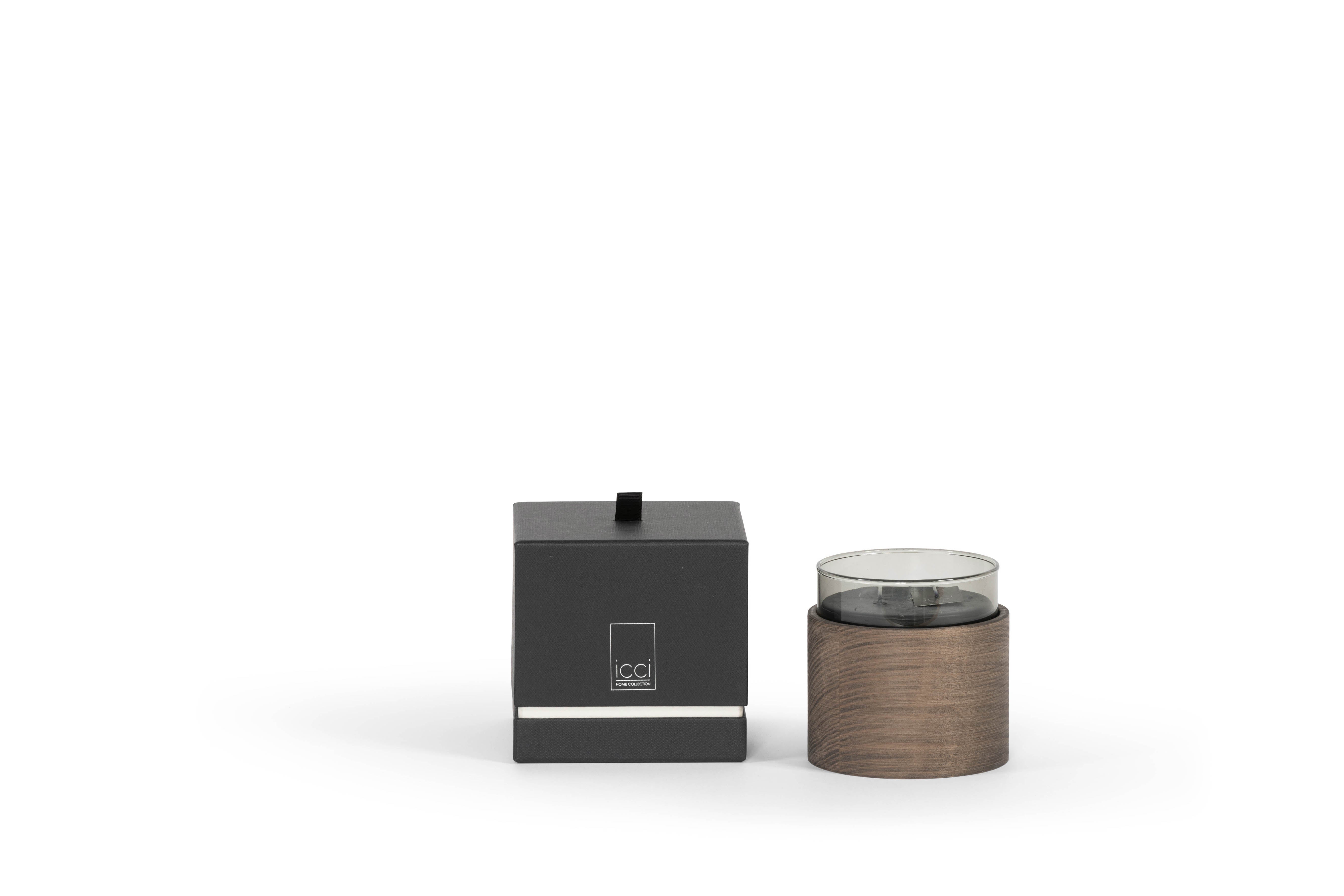 ICCI Candle 'Votive with dark wood'