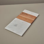 Afbeelding in Gallery-weergave laden, White marble &amp; wood Rectangular board
